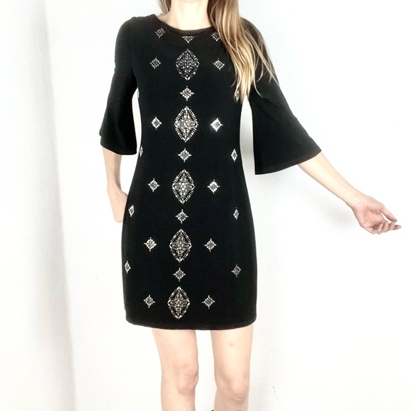WHITE HOUSE BLACK MARKET | 🖤Beaded Bell Sleeves Mod Shift Dress - Picture 11 of 11